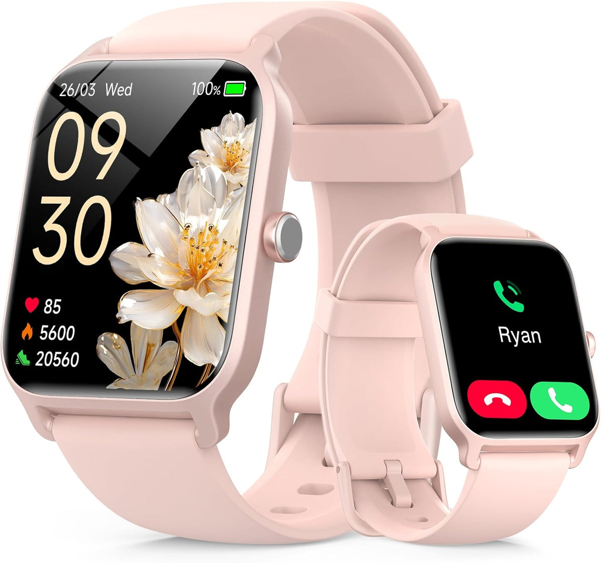 Reloj inteligente Tensky para hombre y mujer, pantalla HD de 1,85 pulgadas, compatible con iPhone y Android, más de 100 modos deportivos, monitor de actividad física (consulta y realiza llamadas), Alexa integrada, monitor de sueño, frecuencia cardíaca y