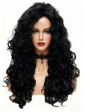 Peluca larga ondulada Rugelyss de 71 cm (28 pulgadas), cabello sintético rizado y crespo natural negro para mujer.