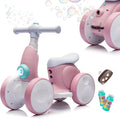 Bicicleta de Equilibrio Eléctrica JoyRydz 6V 4en1 – Máquina de Burbujas, Control Remoto, Música y Luces LED para Niños 1 Año, Rosa