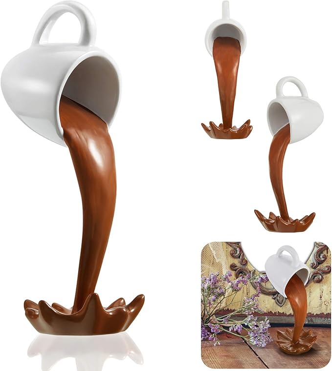 Jetec Taza de Café Flotante que se Derrama, Taza Mágica de Café que se Vierte, Taza de Café Divertida, Noveldad, Escultura de Arte de Decoración para el Hogar