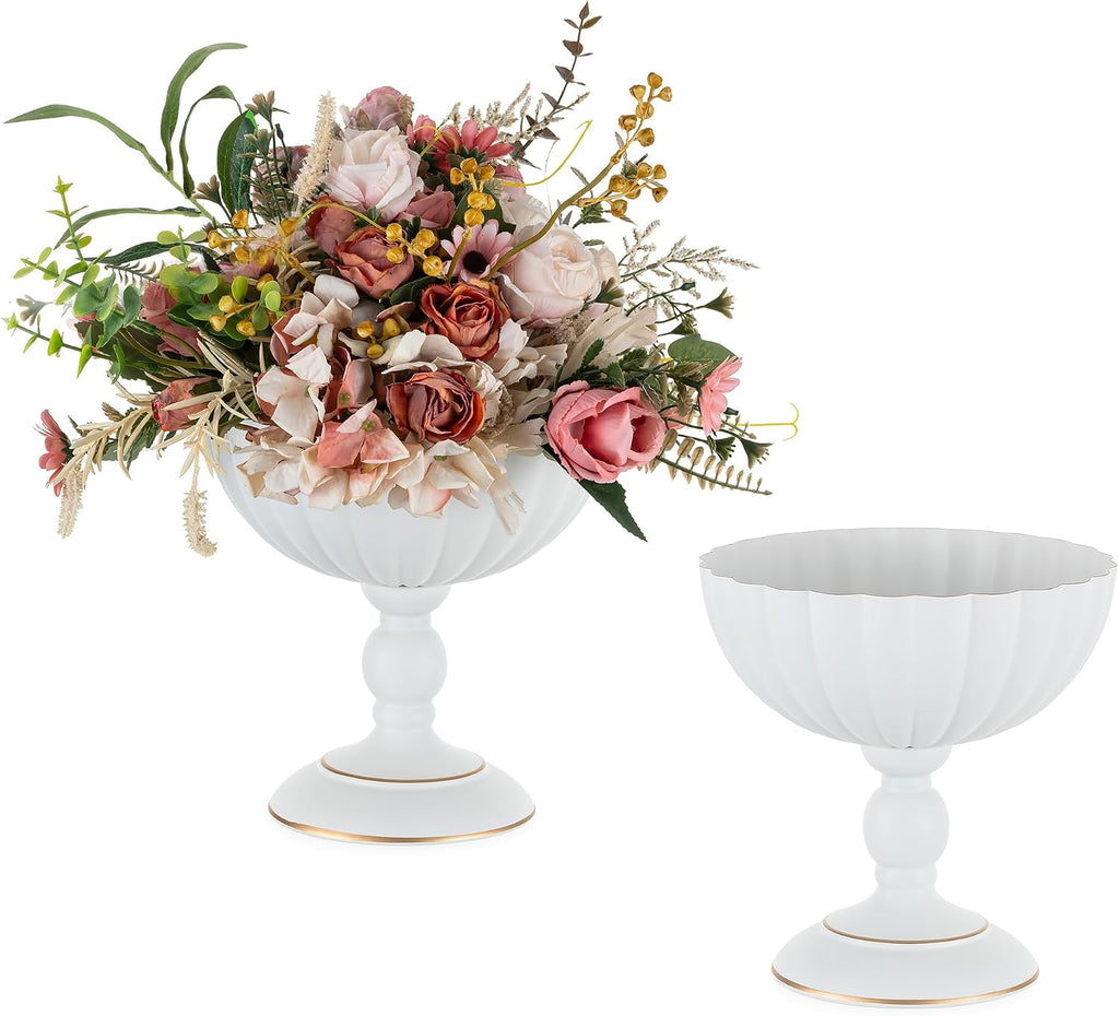 Jarrón Urna Sziqiqi para Centro de Mesa | Blanco 20 cm | Decoración Bodas y Eventos | 1 Unidad