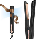Alisadora SKIMI Airflow Styler | Plancha de Titanio con Ventilación de Enfriamiento | Rizadora Profesional, 5 Temperaturas, Voltaje Dual y Apagado Automático | Negro y Cobre