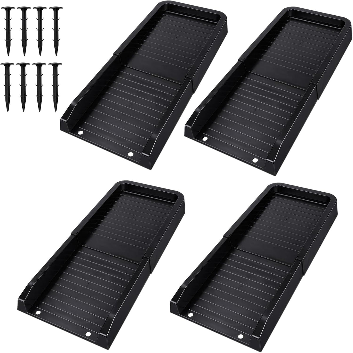 Kit de Extensiones para Bajante de Canal 24" Heavy Duty – Set de 4 con Base Splash Block y Clavos de Fijación para Protección de Cimientos