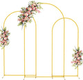 Juego de 3 soportes de arco metálico Fomcet para bodas, color dorado, de 2,2 m, 2 m y 1,8 m. Estructura arqueada para fiestas de cumpleaños, baby showers y ceremonias de graduación.