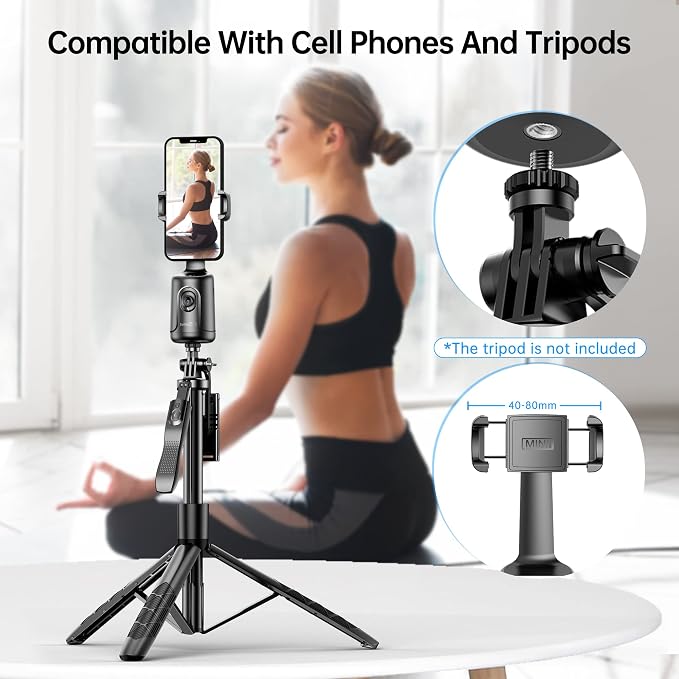 Soporte para teléfono de seguimiento automático, trípode de seguimiento facial, portátil todo en uno, palo inteligente para selfie