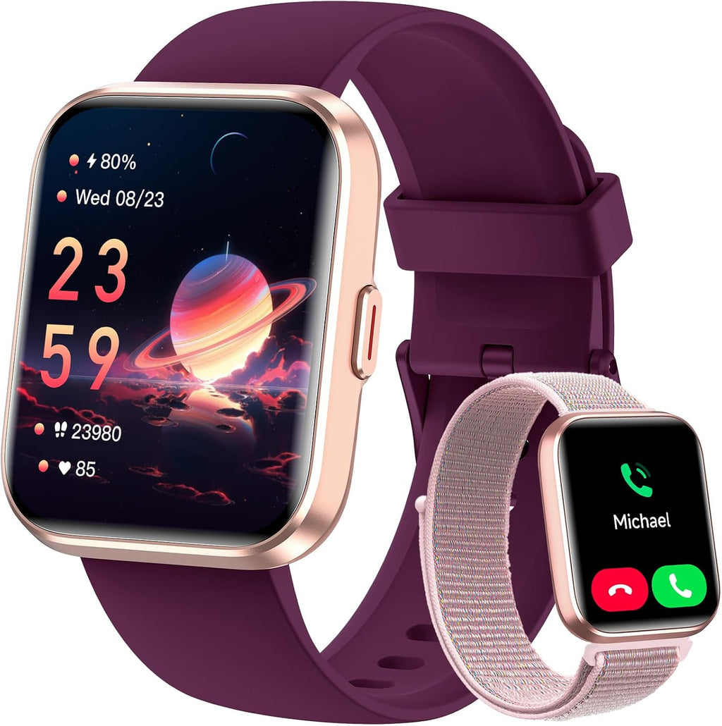 COLOR NEGRO-Smartwatch Gydom para Mujer con Alexa – Pantalla 1.8", IP68, +101 Modos Deportivos, Android e iOS