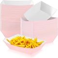 Bandejas de Papel para Comida Yinkin 2 lb Pack 100 – Kraft Desechables Rosa Claro para Nachos, Tacos y Fiestas