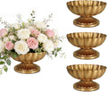 AZXTOPSEZ Jarrones Dorados Pequenos para Centros de Mesa Set de 4 | Florero Compota de Laton 4 pulgadas Estilo Antiguo para Bodas y Eventos