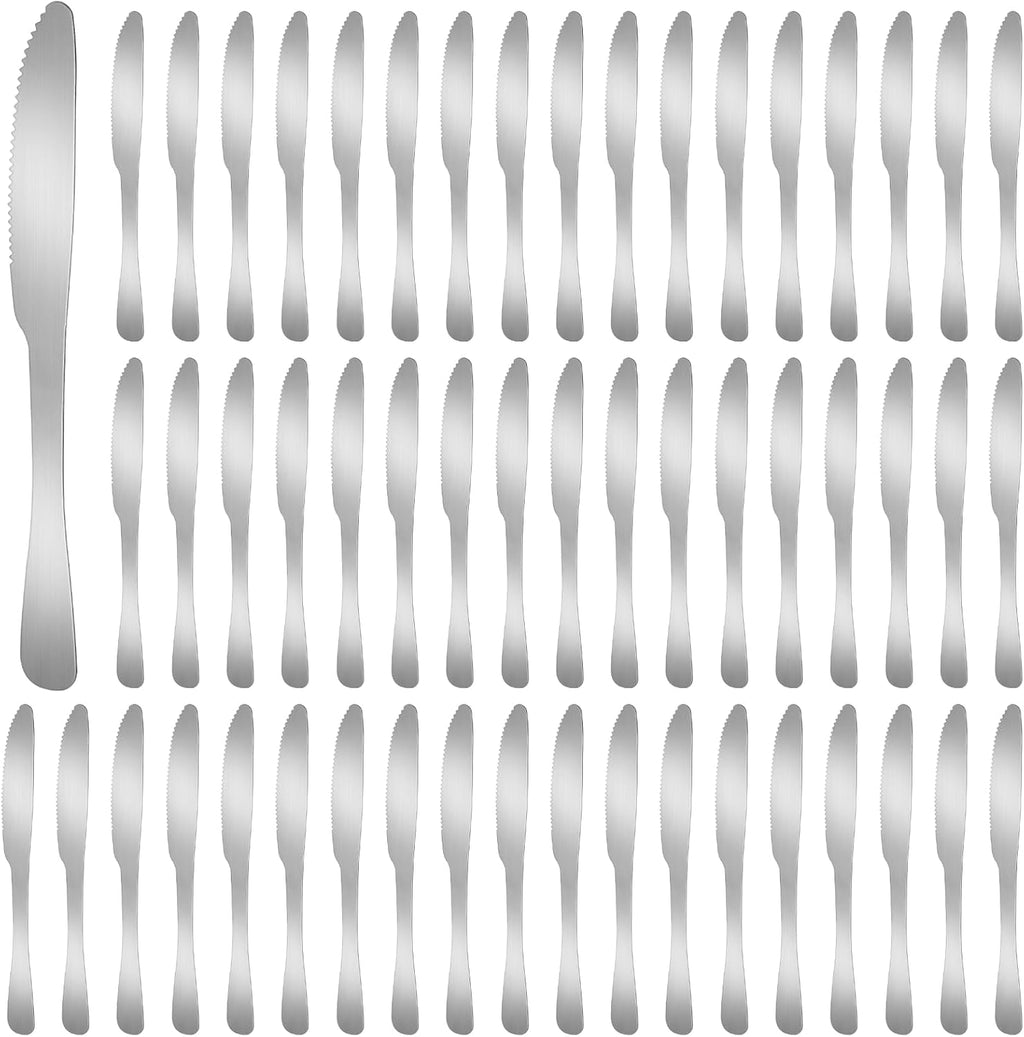 Juego de cuchillos de mesa OMISTAR de 150 piezas, de 9,1 pulgadas, para untar, cubiertos, cuchillos duraderos para mantequilla, cubiertos de acero inoxidable para carne, para mesa de carne, hogar, restaurante, cocina. 