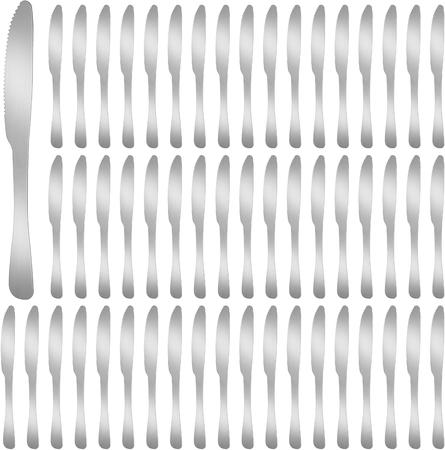 Juego de cuchillos de mesa OMISTAR de 150 piezas, de 9,1 pulgadas, para untar, cubiertos, cuchillos duraderos para mantequilla, cubiertos de acero inoxidable para carne, para mesa de carne, hogar, restaurante, cocina. 