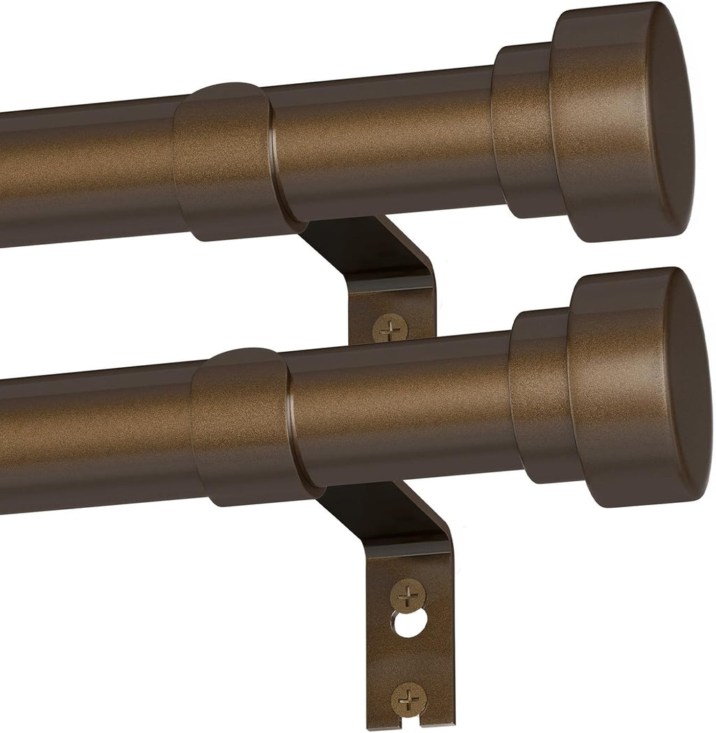 DMDG Barras para Cortina Bronce 2 Piezas | Para Ventanas de 32 a 120 Pulgadas | Resistentes y Ajustables | 1 Pulgada de Diametro (Bronce)