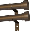 DMDG Barras para Cortina Bronce 2 Piezas | Para Ventanas de 32 a 120 Pulgadas | Resistentes y Ajustables | 1 Pulgada de Diametro (Bronce)
