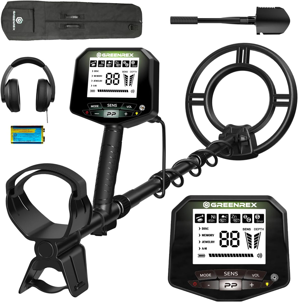 Detector de metales profesional para adultos, resistente al agua, de alta precisión para la detección de oro y plata, apto para uso subacuático y en la playa, bobina IP68 de 10", pantalla LCD más grande, nuevo chip DSP avanzado, color negro.