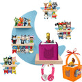 Taladad Shelf and Carrying Case for TonieBox 2/1, Tonie (Bag,Moon and 3 Stars),Tonies Figures Tonies Storage,Magnetic Wooden Floating Shelves Compatible with Tonie Box Player Character (Pink)