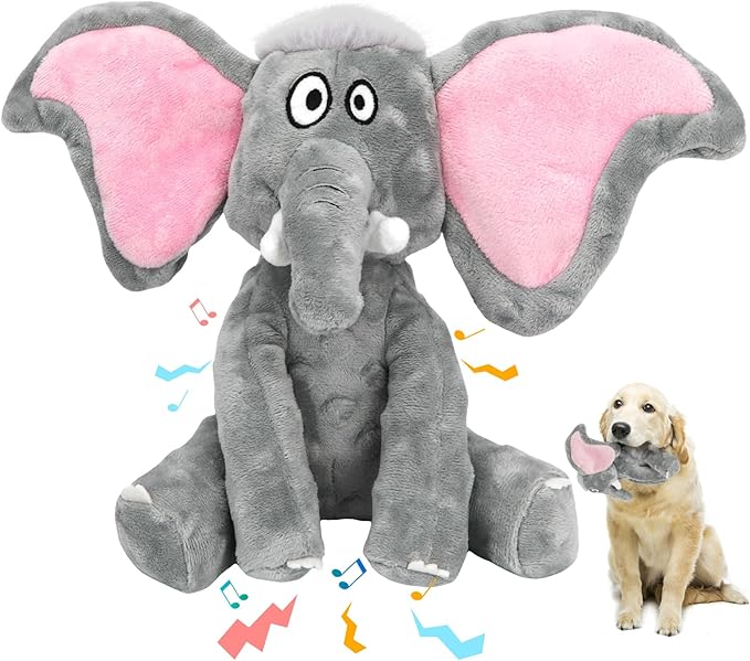 Letsmeet Peluche Grande para Perros con Chirriador y Papel Arrugado, Juguete Interactivo para Masticar y Limpiar los Dientes de Cachorros, Juguetes para Mascotas para Perros Pequeños, Medianos y Grandes
