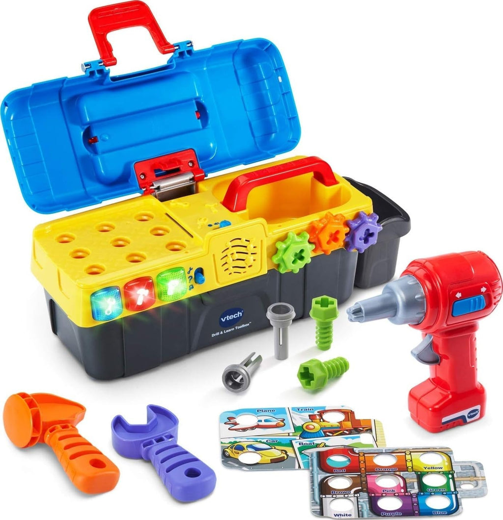 Caja de Herramientas Educativa VTech Drill and Learn – Juguete Interactivo con Taladro para Niños