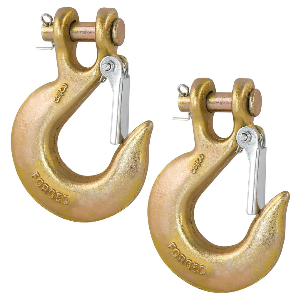 Gancho Clevis Deslizante G70 9.5 mm | Pack x2 Forjado Pesado con Pasador de Seguridad, Capacidad 8,164 kg – Remolque, Cabrestante y Transporte