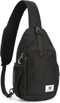 Bolso bandolera SKYSPER RFID, mochila cruzada reciclada para viajes (negro)