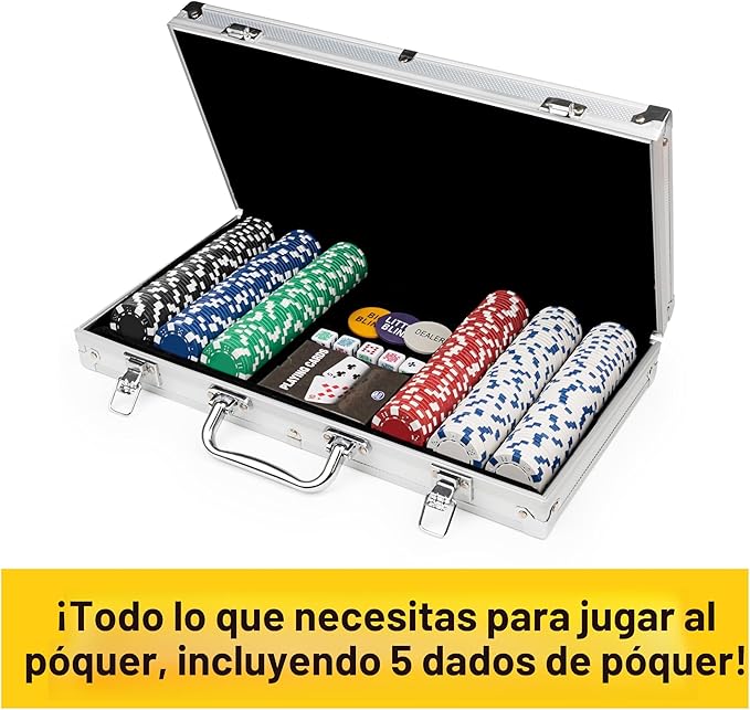 Set de Póker Spin Master Cardinal Classics – 300 Fichas con Maletín de Aluminio y Dados