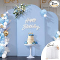 Juego de 3 fundas de arco de color blanco y azul, fundas elásticas para arco de boda, 6 pies, 6.6 pies, 7.2 pies, para fiesta de cumpleaños, decoración de banquete de baby shower
