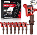 Pindex Paquete de 8 bobinas de encendido DG521 Compatibles con Ford V8 4.6L 5.4L 2008 2009 2010 F150 F250 F350 Super Duty Expedition Explorer Mustang Lincoln Navigator Mercury Mountaineer FD509 5C1716
