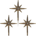 Otoolling 3 piezas de ganchos de pared de hierro fundido con forma de estrella atómica de 8 puntas, ganchos de estrella de mediados de siglo, decoración moderna, fácil instalación, gancho decorativo para toallas, abrigos, delantales, sombreros