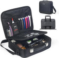 Maletin de Barbero Luxtude Grande – Doble Capa, Correa para Hombro, Compatible con Wahl, Andis y Mas – Defecto en el Asa