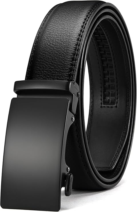 Cinturón para hombre - Cinturón de trinquete de cuero de 1 3/8 pulgadas para pantalones de vestir - Cinturón micro ajustable que se adapta a cualquier lugar