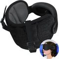 Almohada de Viaje SARISUN con Soporte Estable de Cabeza – Incluye Máscara para Ojos y Correa para Asiento | Evita el Cabeceo en Vuelos y Viajes por Carretera (Negro Moteado)