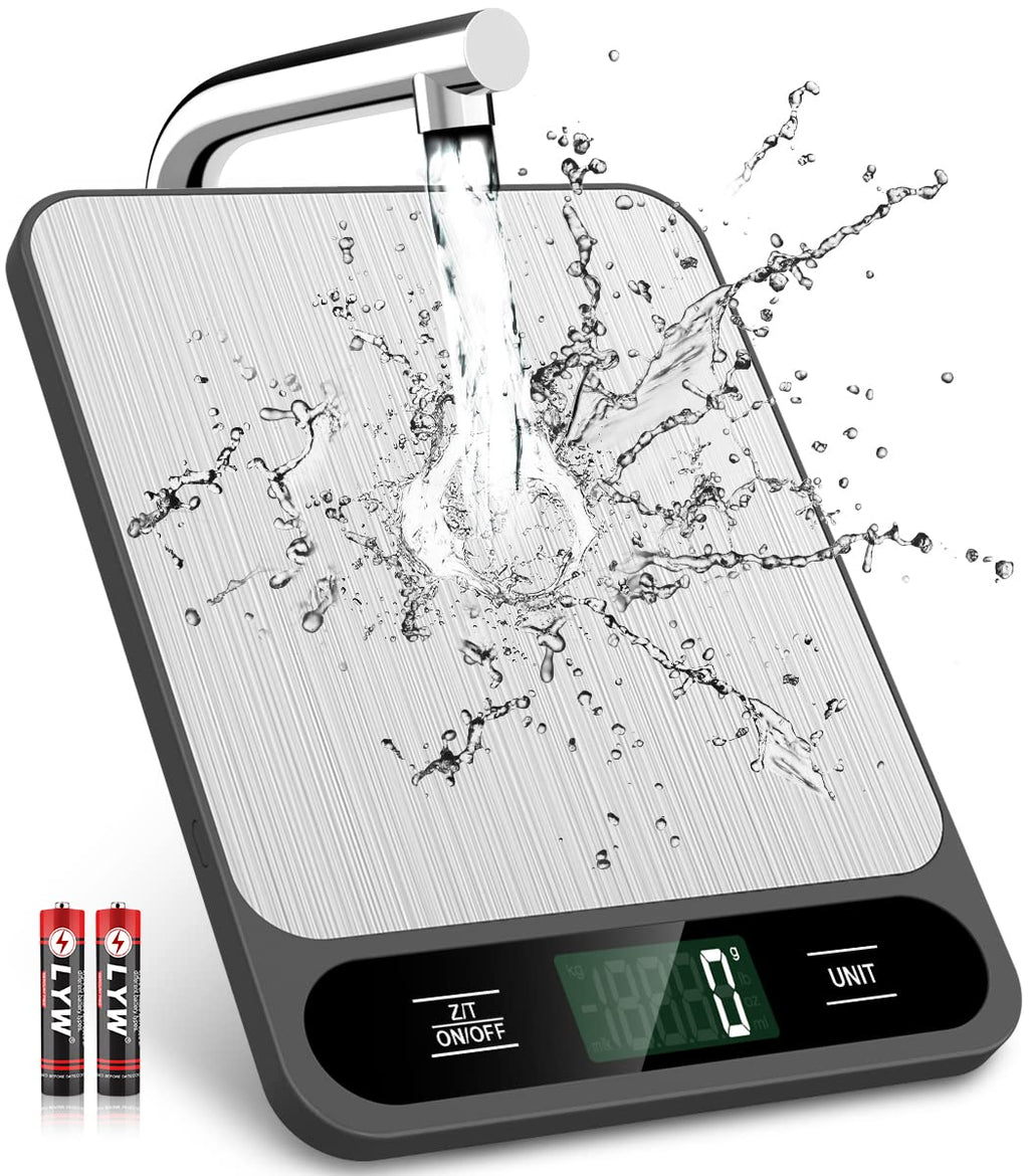 Mik-Nana Balanza de Cocina Digital 10 kg / 22 lb – Acero Inoxidable, Función Tara, Pantalla LCD, para Repostería, Café y Envíos (Pack de 6)