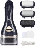 Removedor Electrico de Callos para Pies Recargable | Lima de Pie Electronica Portatil | Kit Profesional de Pedicura | Cuidado de Piel Seca, Dura y Agrietada | Regalo | Negro