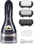 Removedores eléctricos de callos para pies, recargables, herramientas electrónicas portátiles de pedicura, kit de eliminación de callos eléctrico, cuidado profesional de pies de Pedi para piel seca y agrietada, regalo ideal (negro)