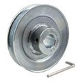 ⚠️ NO INCLUYE LLAVE | Saelno AB450-7/8 Poleas Web Surco Único, Polea Correa V Orificio 2.22cm Diámetro Externo 11.43cm, Polea Motor Acero Carbono para Correas V A B 5L 4L