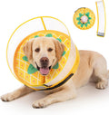 Collar inflable tipo cono para perros grandes, medianos y pequeños, collar suave tipo donut ajustable para recuperación de mascotas después de una cirugía, escudo protector antilamido extra reforzado (piña, grande).