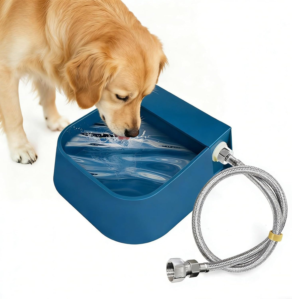 Dispensador Automático de Agua para Perros Enjoying | Tubería Metálica de 59 Pulgadas | Llenado Automático para Grifo Macho de 3/4 o 1/2 Pulgada | Para Perros, Gatos y Ganado