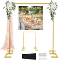 Pórtico Cuadrado para Boda 250cm, Metal Dorado, Soporte Ajustable, Incluye 2 Abrazaderas, Marco Enrejado para Jardín