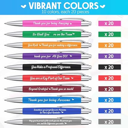 Lapiceros Inspiracionales Gueevin 200 Pcs — Tinta Negra con Versículos Bíblicos, Regalo para Empleados, Maestros y Oficina