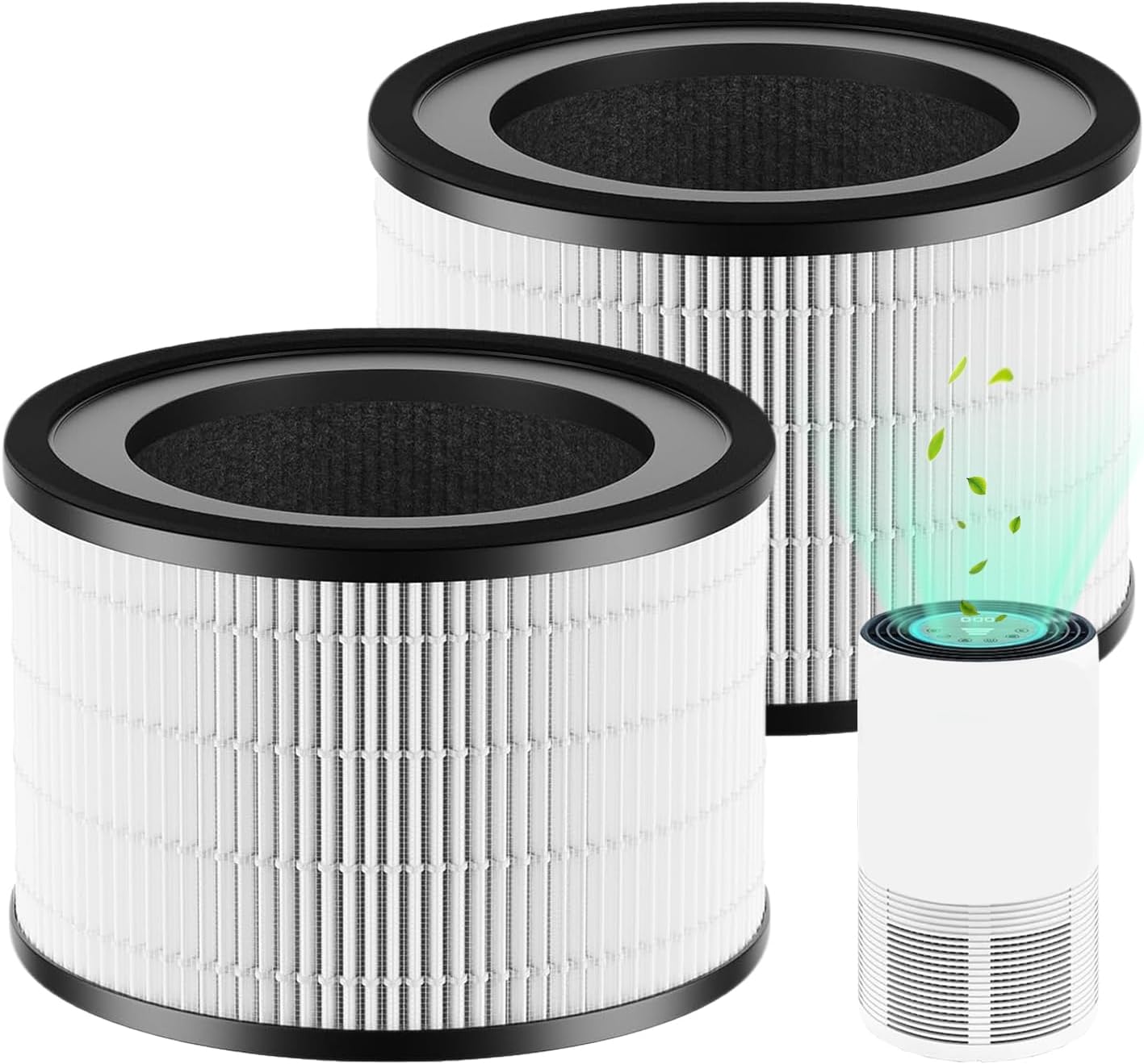 Reemplazo de filtro MAF-02, compatible con el purificador de aire Miko IBUKI M MA-02CW MAF-02/970 pies cuadrados, filtro HEPA H13 3 en 1 y filtro de carbón activado, paquete de 2 