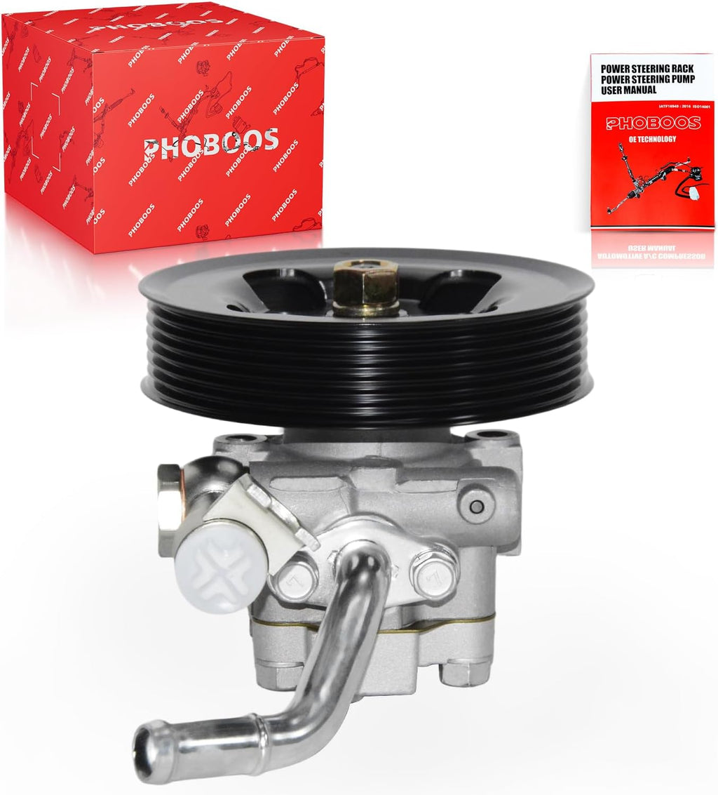 Bomba de dirección asistida PHOBOOS compatible con Nissan Frontier 2005-2019, Pathfinder 2005-2012, Xterra 2005-2015 y Suzuki Equator 2009-2012, V6 4.0L, con salida y polea, Ref. 96-05451