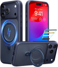 Funda TORRAS Magnetica Ostand para iPhone 17 Pro Max | Grado Militar | Compatible con MagSafe | Soporte Integrado | Control de Camara | Translucida | Azul Profundo