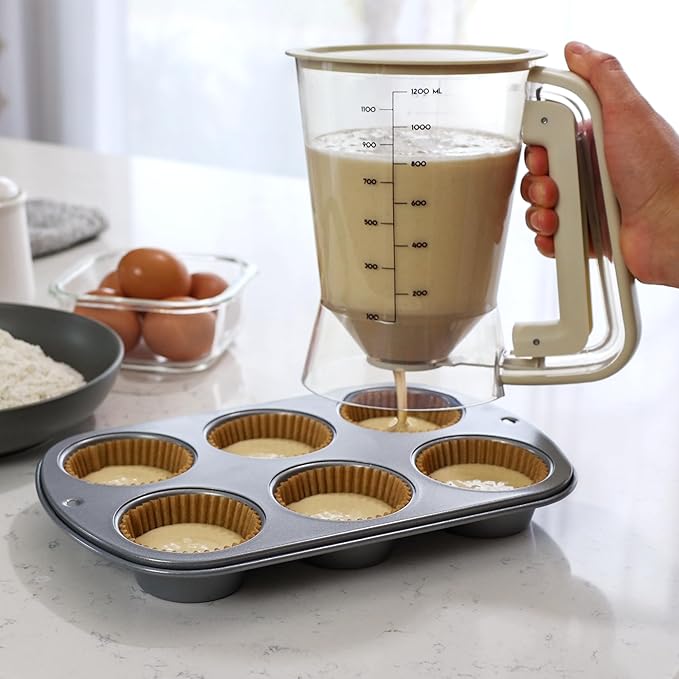 Dispensador de masa prémium para panqueques, magdalenas, crepes, gofres, magdalenas, accesorio de desayuno a la plancha, herramienta para hornear