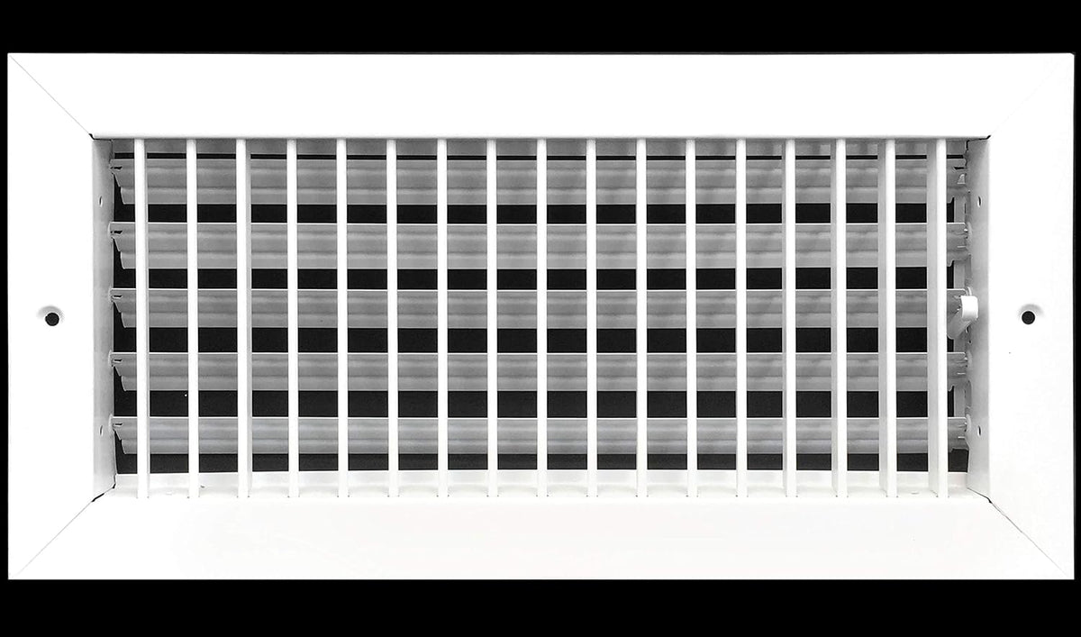 Difusor de suministro de aire ajustable de 14" de ancho x 6" de alto - Cubierta de ventilación HVAC para pared o techo - Rejilla de registro - Alto flujo de aire - Blanco [Dimensiones exteriores: 15,75" de ancho x 7,75" de alto]