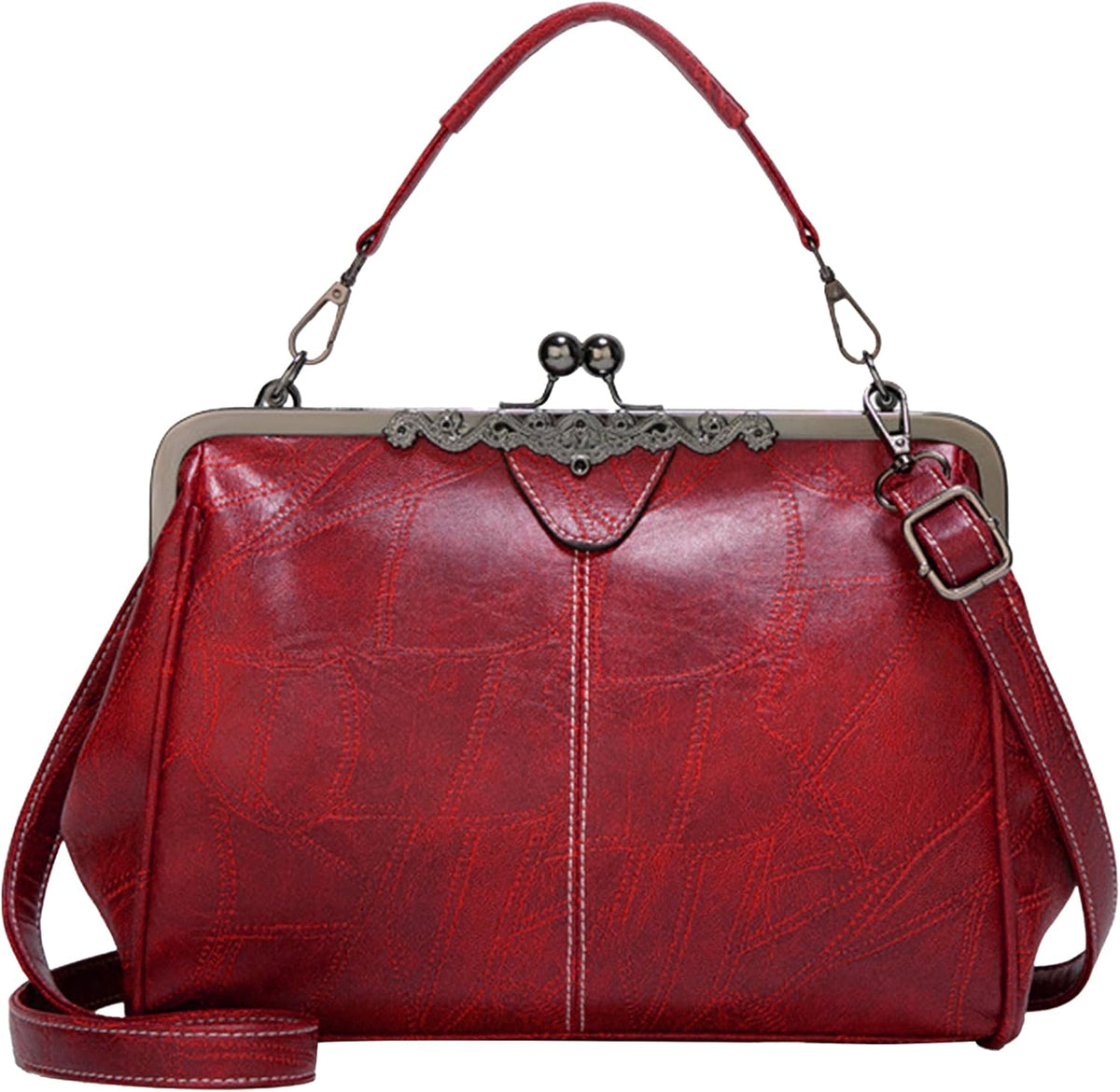 CIVECHOL Cartera para Mujer de Cuero Vegano | Bolso Crossbody con Cierre de Beso, Satchel, Clutch de Noche, Tote Vintage