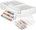 Acellegic Juego de 8 cajas completas para congelar macarons. Capacidad para 35 macarons. Contenedores de plástico transparente para almacenar macarons. Bandejas de exhibición para galletas, postres, panadería, cocina, bodas, fiestas y regalos.