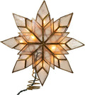 Estrella para Árbol de Navidad Kurt Adler Capiz 21.6cm – 10 Luces Incandescentes, 8 Puntas, Elegante