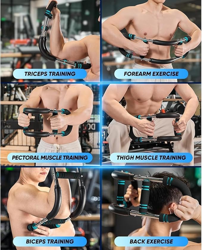 LYKAN Entrenador de brazo Twister, equipo de entrenamiento de pecho ajustable de 40 a 100 libras, entrenador de brazos, entrenador de brazo giratorio, barra giratoria portátil, diseño desmontable (Copia)