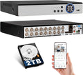 KERUI 16Channel Security Recorder DVR 16CH 5MP Surveillance Video Recorder H.265+ Hybrid 6-in-1 AHD/TVI/CVI/CVBS/IP/XVI Camera DVR with Human Detection, 24/7 Recording(with 2TB Hard Drive)