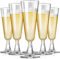 Copas de Champagne Desechables SUREHOME Pack de 100 – Plástico Transparente Irrompible Tipo Flauta para Bodas, Mimosas y Fiestas