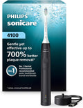 Cepillo de dientes eléctrico Philips Sonicare Serie 4100 - Cepillo de dientes sónico con tecnología sónica avanzada, sensor de presión, dos niveles de intensidad, Smartimer y Quadpacer, color negro, modelo HX3681/24