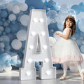 Letra Marquesina "L" Iluminada 4 Pies – Decoración Grande de Cartón para Bodas, Baby Shower y Fiestas